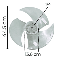 Aspa Para Condensador York 2 Ton S/F S-Adk, 3 Hojas, Diametro Exterior 44.5Cm, Centro 13.6Cm, Flecha 1/4 - 00H10204611