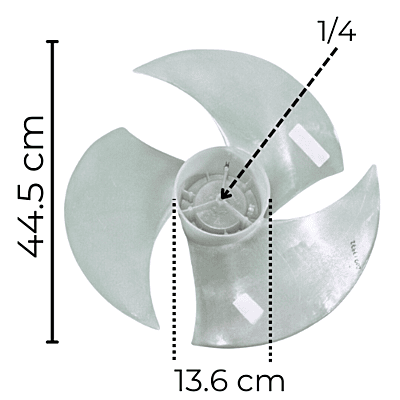 Aspa Para Condensador York 2 Ton S/F S-Adk, 3 Hojas, Diametro Exterior 44.5Cm, Centro 13.6Cm, Flecha 1/4 - 00H10204611