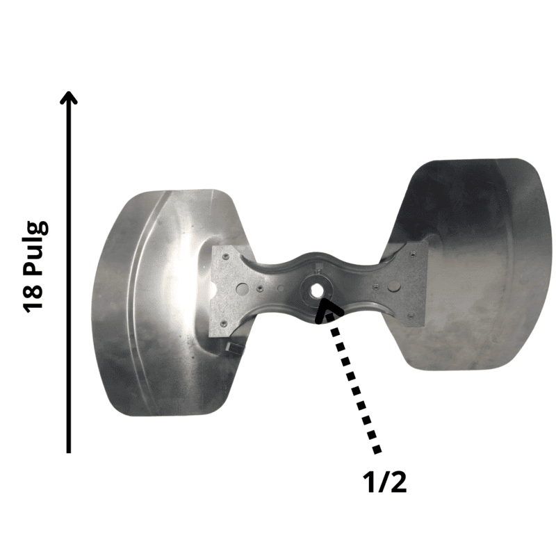 Aspa Aluminio, Central York, 2 Hojas, Flecha 1/2, Diametro 18 pulg, Grados 24, Rotacion CW - 026-34091-000