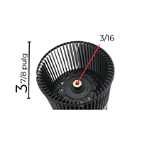 Turbina para Campana Modelo MCV60WS/MCV90WS Largo 5 1/8 Ancho 9 7/8 Flecha 3/16 CW Derecha- 09020700053