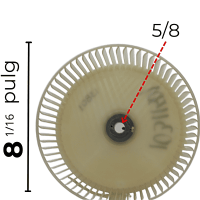 Turbina Para Unidad Ventana Mirage Largo 4 5/16 Ancho 8 1/16 Flecha 5/8 - 10311501