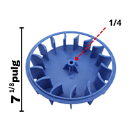 Turbina de Ventana Largo 1 5/8 Ancho 7 1/8 Flecha 1/4- 12100103000884