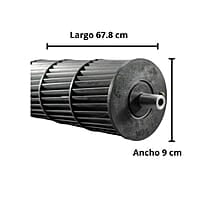 Turbina Para Minisplit Mirage Largo 67.7 cm Ancho 9 cm  Opresor Externo