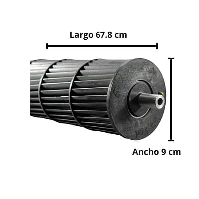 Turbina Para Minisplit Mirage Largo 67.7 cm Ancho 9 cm  Opresor Externo