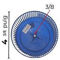 Turbina Para Clima Ventana Mirage Largo 9 Ancho 4 3/8 Flecha 3/8 - 12100103000384