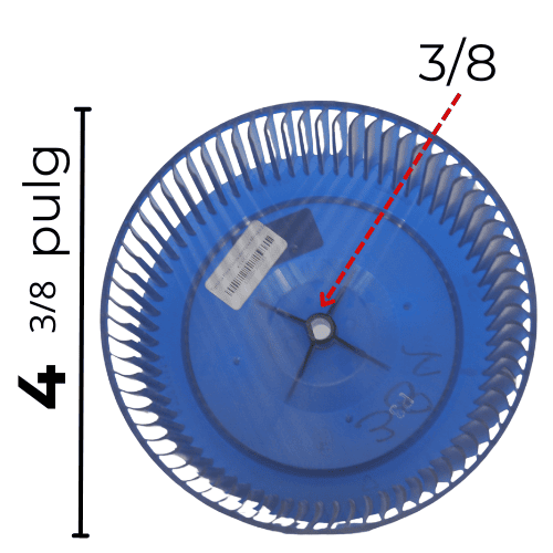 Turbina Para Clima Ventana Mirage Largo 9 Ancho 4 3/8 Flecha 3/8 - 12100103000384
