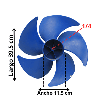 Aspa condensador Mirage Largo 39.5 cm Ancho 11.3 cm Flecha 1/4 5 hojas ccw Izquierda - 222401090002