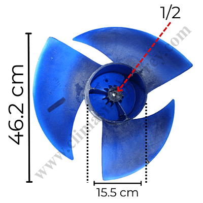 Aspa Para Minisplit, Condensador, 2 Toneladas, Diámetro Exterior 46.2 Cm, Altura 15.5 Cm, Flecha 1/2, Derecha, 3 Hojas - 393010028R