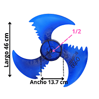 Aspa Condensador Para Minisplit Mirage 2 Ton Largo 46Cm Ancho Aro 13.7Cm Flecha 1/2 3 Hojas - 12100105000060