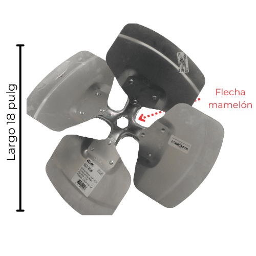 Aspa Metalica de 4 Hojas CW sin centro de 18 Pulgadas 1,140 RPM - 40096