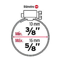 Bolsa con 10 mini-abrazaderas reforzadas # 4, 3/8 - 5/8' - AB-04 / 44230