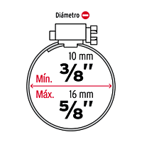 Bolsa con 10 abrazaderas reforzadas # 4, 3/8 - 5/8' - AB-4 / 44232