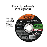 Disco para corte de metal 4-1/2' tipo 41, Truper Expert 101454