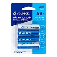 Blíster con 4 pilas alcalinas tamaño AA, Volteck - AL-AA / 46315