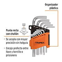 Juego 13 llaves allen std punta hexagonal con organizador - ALL-13P / 15545