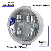 Base para watthorimetro, 4 terminales, Volteck - BASE-4 / 46025