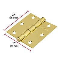 Bolsa con 2 bisagras cuadradas de 3' acero latonado, plana - BC-301PB / 43242