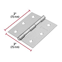 Bisagra cuadrada 3', acero cromo mate, plana, Hermex Basic - BC-303PP / 23687