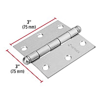 Bisagra cuadrada 3', acero cromo mate, redonda - BC-303R / 43256