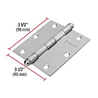 Bisagra cuadrada 3-1/2', acero cromo mate, redonda - BC-353R / 43257