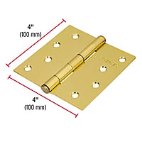 Bisagra cuadrada 4', acero latonado, plana - BC-401P / 43239