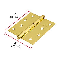 Bisagra cuadrada 4', acero latonado, redonda - BC-401R / 43234
