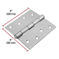 Bisagra cuadrada 4', acero cromo mate, plana - BC-403P / 43263