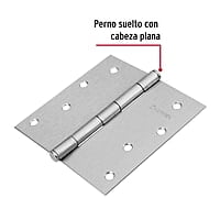 Bisagra cuadrada 4', acero cromo mate, plana, Hermex Basic - BC-403PP / 23689