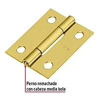 Bisagra rectangular 1-1/2', acero latonado - BR-151 / 43193