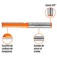 Broca para router, recta 2 filos, 1/4', larga - BROU-R2-1/4L / 11453