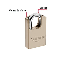 Candado de acero, máxima seguridad, 50mm, llave anti-ganzúa - CAI-50A / 43334