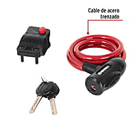 Candado de cable con llave, 10 mm X 1.0 m - CB-10 / 43922