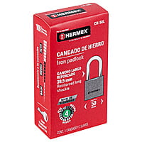 Candado de hierro, 50mm, gancho largo, caja - CH-50L / 43325