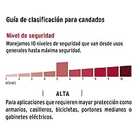 Candado de hierro, 63mm, gancho largo, blister - CHB-63L / 43804