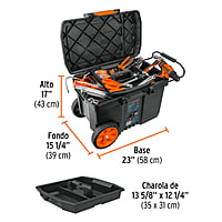 Caja herramienta, plástica, 23', con ruedas - CHP-23R / 10902