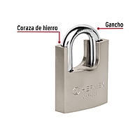 Candado de hierro con coraza, 60mm, llave anti-ganzúa - CHR-60A / 43314