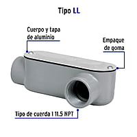 Condulet 1' conexión tipo LL, Volteck - COLET-1-LL / 46978