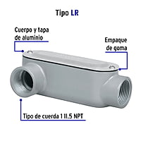 Condulet 1' conexión tipo LR, Volteck - COLET-1-LR / 46975