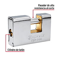 Candado antipalanca, 80mm, blindado, llave puntos - COR-80Q / 43352