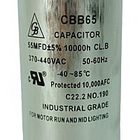 Capacitor De Trabajo 55Mfd Dual 270/440V Barreto - C-R-55-D