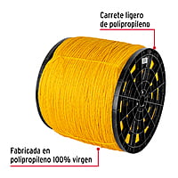 Kilo de cuerda amarilla de polipropileno 4 mm, rollo 20 kg - CUE-04 / 44472