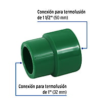 Tee de PPR reducida, 3/4'x1/2'X1/2', 25x20x20mm - CV-721 / 49843