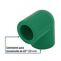 Codo 90° de PPR, 1/2', 20mm - CV-561 / 49849