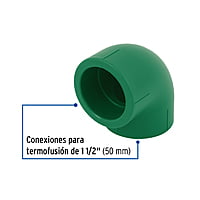 Codo 90° de PPR, 1-1/2', 50mm - CV-565 / 45460