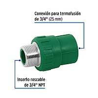 Conector de PPR, 3/4', 25mm, macho - CV-612 / 49880