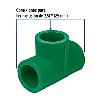 Tee de PPR sencilla, 3/4', 25mm - CV-762 / 49833