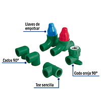 KIT conexiones PPR para instalación regadera, sin manerales - CV-KIT-B / 46037