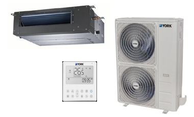 Set Minisplit YORK Fan & Coil Inverter 1 Ton. 220/1/60 21 SEER Frio/Calor - YEKE12BZTMCMOWX