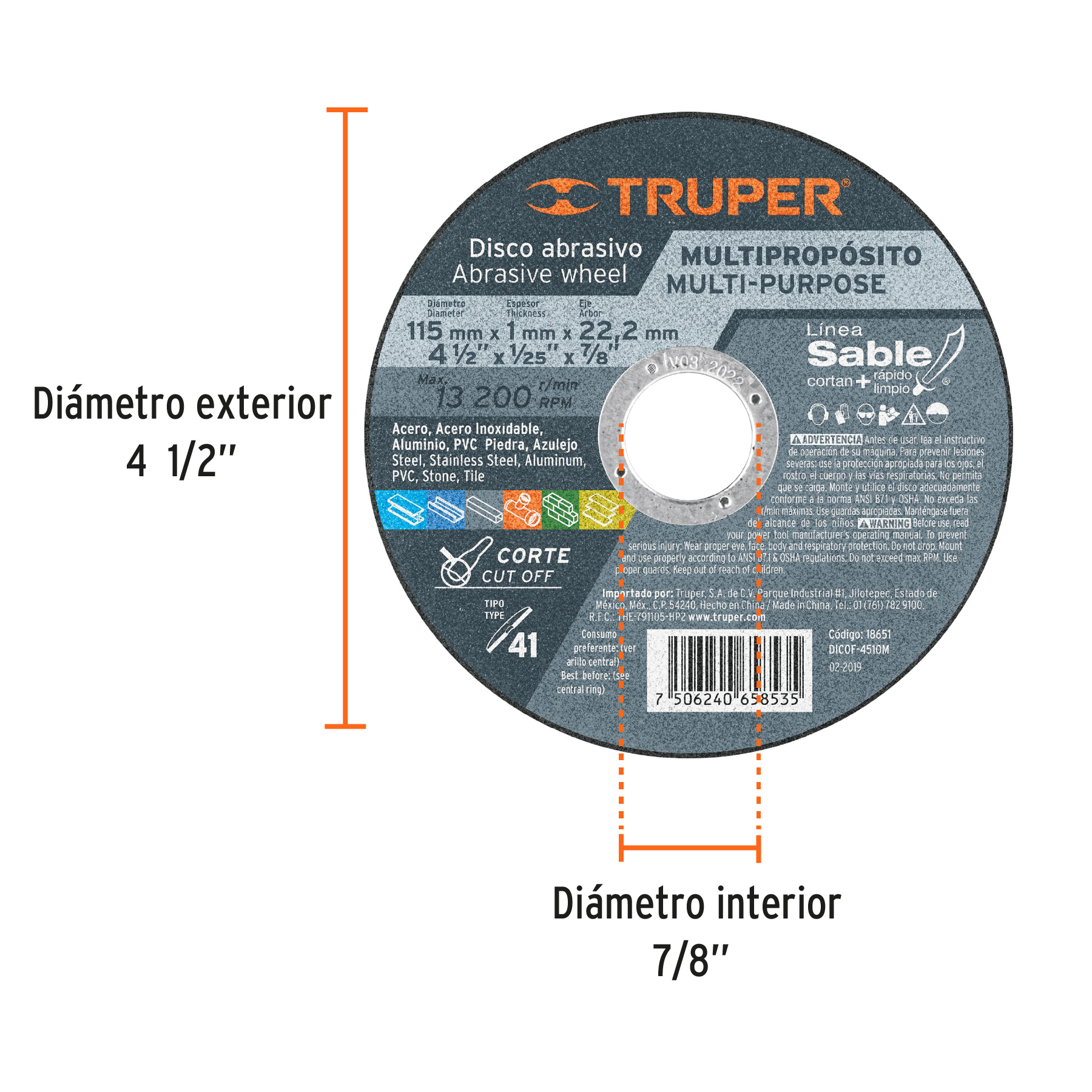 disco-tipo-41-para-corte-multipropósito-línea-sable-4-1-2-dicof-4510m-18651