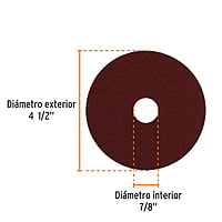 Disco lija 4-1/2' con respaldo de fibra, grano 120 - DILF-4120 / 100128